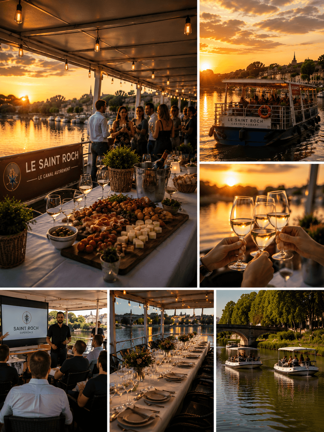 Événement privé organisé à bord du Saint Roch sur le Canal du Midi